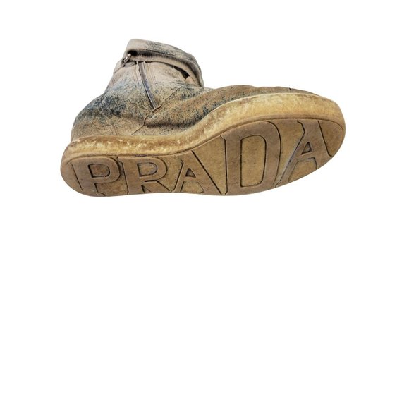 Prada Women's size 7.5 blue paint splash high top sneaker - Picture 7 of 16